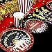 Recheel Movie Night Party Supplies Decorations, Movie Theme Birthday Paper Plates and Napkins Set with Cups and Straws for 24 Guests, 120 Pcs Disposable Party Snack Dinnerwares