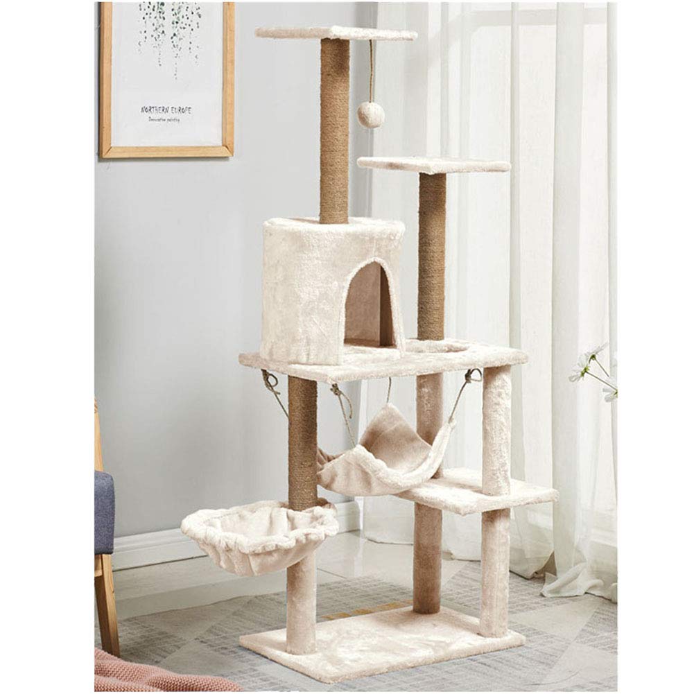 Amazon | キャットタワー 猫タワー 130cm 小型 スペース取らない 部屋