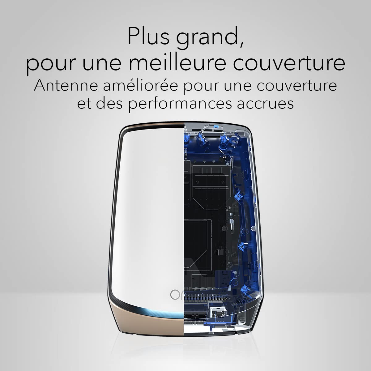 NETGEAR Orbi WiFi 6 Mesh (RBR860) | Systeme Mesh Tri Band | Couverture de 250 m² et 100 appareils | Vitesses jusqu'à 6Gbps (AX6000) | Compatible Toutes Box |Idéal Murs très épais| 1 an Armor Inclus