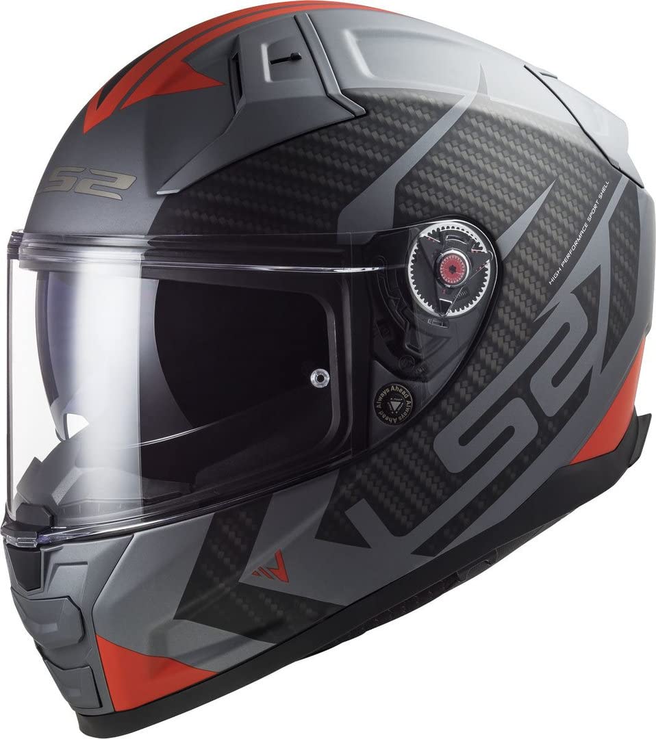 LS2, Casco Moto Integral VECTOR II SPLITTER Matt Titanium Red, M