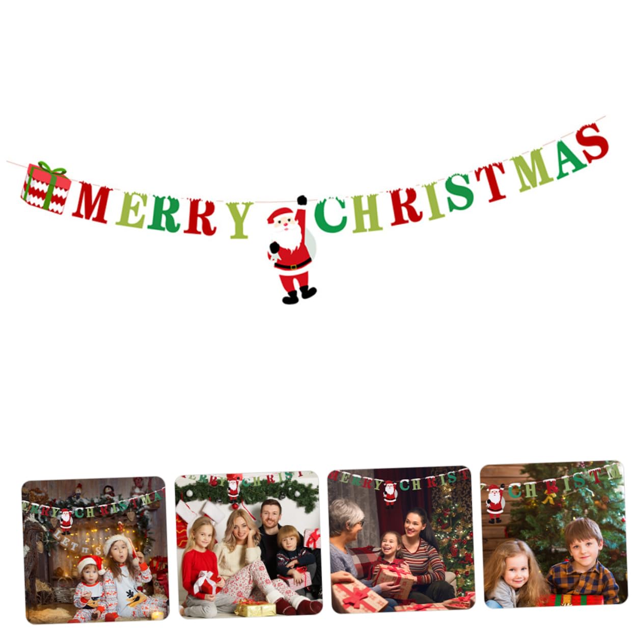 DOITOOL Bannière Merry Christmas Décorations Noël Ornement Suspendu Fêtes Guirlande Festive
