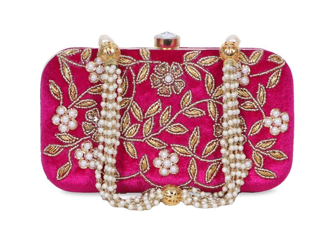 duchess DUCHESSWomen's Hand Embroidered Envelope Clutch -Bridal Ethnic Traditional Casual Purse/Clutch/Handbag (23 L x 2.5 W x 13H cm)-picture-11