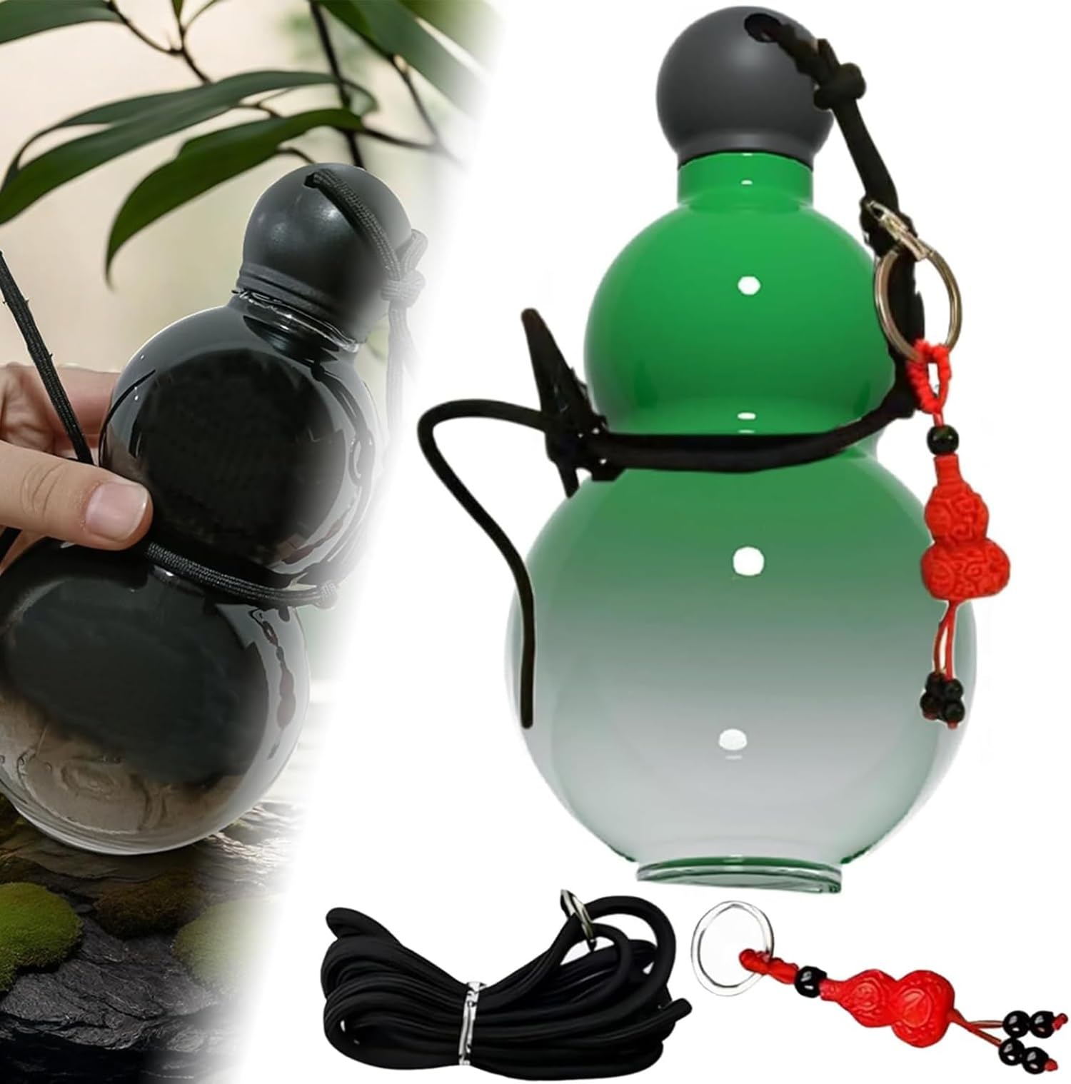 RIXANT Gourd Bottle, Gourd Style, Gym Travel, Durable, 800ML, Tritan, Green