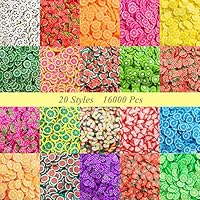 16000 Stk. (20 Stile) Fruchtscheiben Charms, VEINARDYL Nail Art Scheiben 3D Polymer-Ton für Heimwerker Kunsthandwerk Harz Schleimherstellung Handy Dekoration
