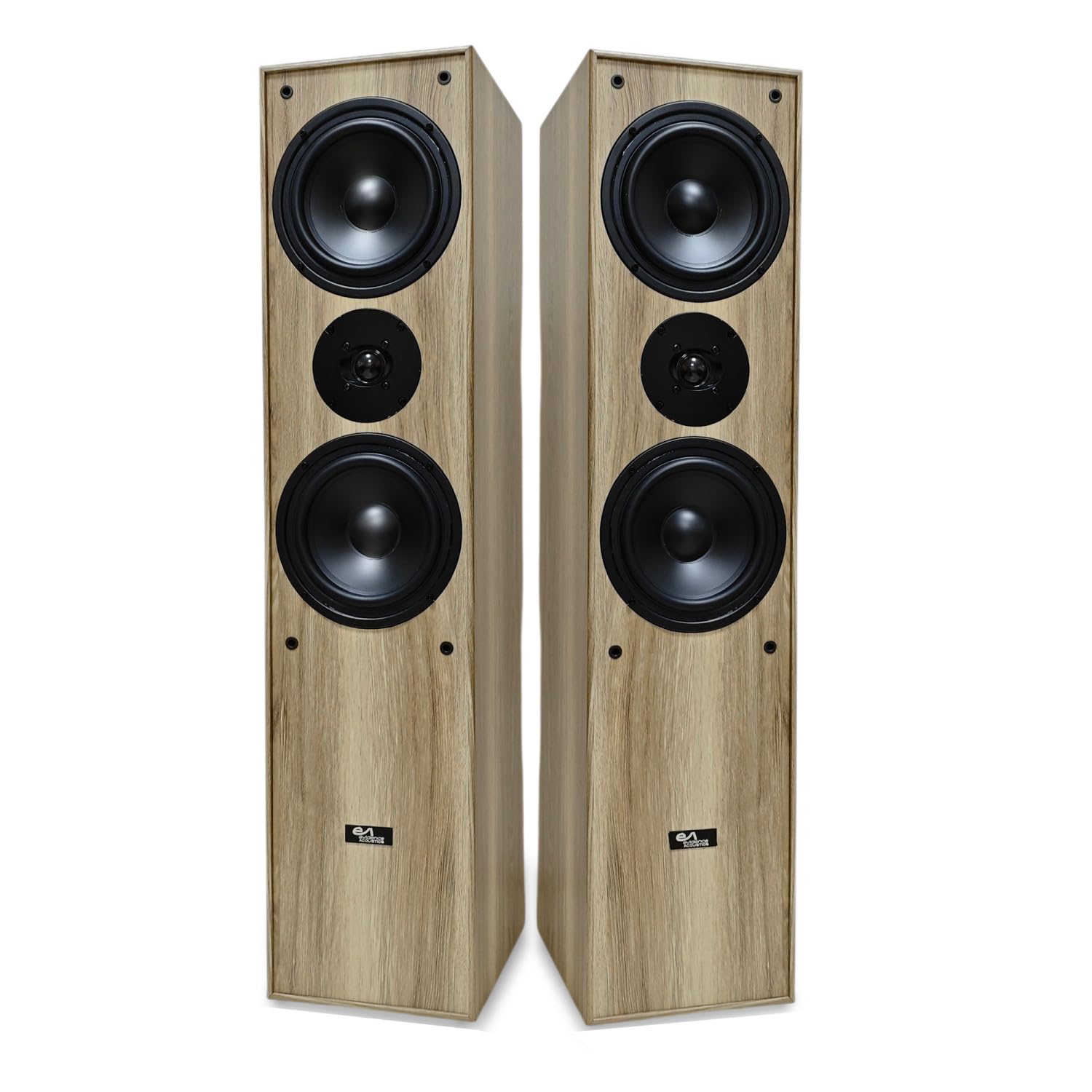 Evidence Acoustics EA700-WOOD - Paire d'enceintes Colonne HiFi/Home-Cinéma - Bass Reflex 3 Voies - 2x500W PMPO - Chêne Clair
