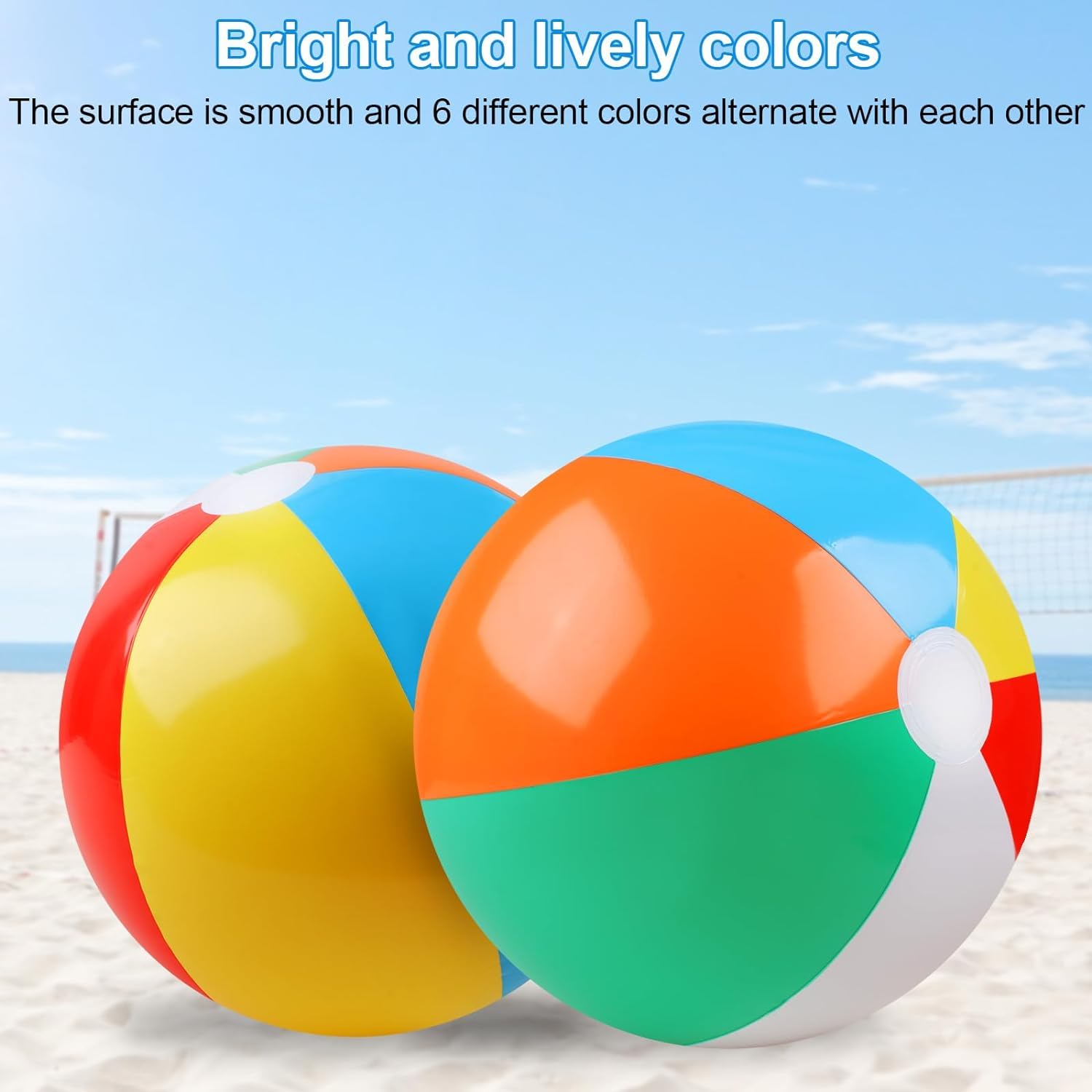 Generic 2 Pack Beach Balls | 20 Inch Beach Balls | Multicolor Color Balls |Pool Balls for Swimming Pool | Inflatable Balls for Summer Parties and Water Activities, Large