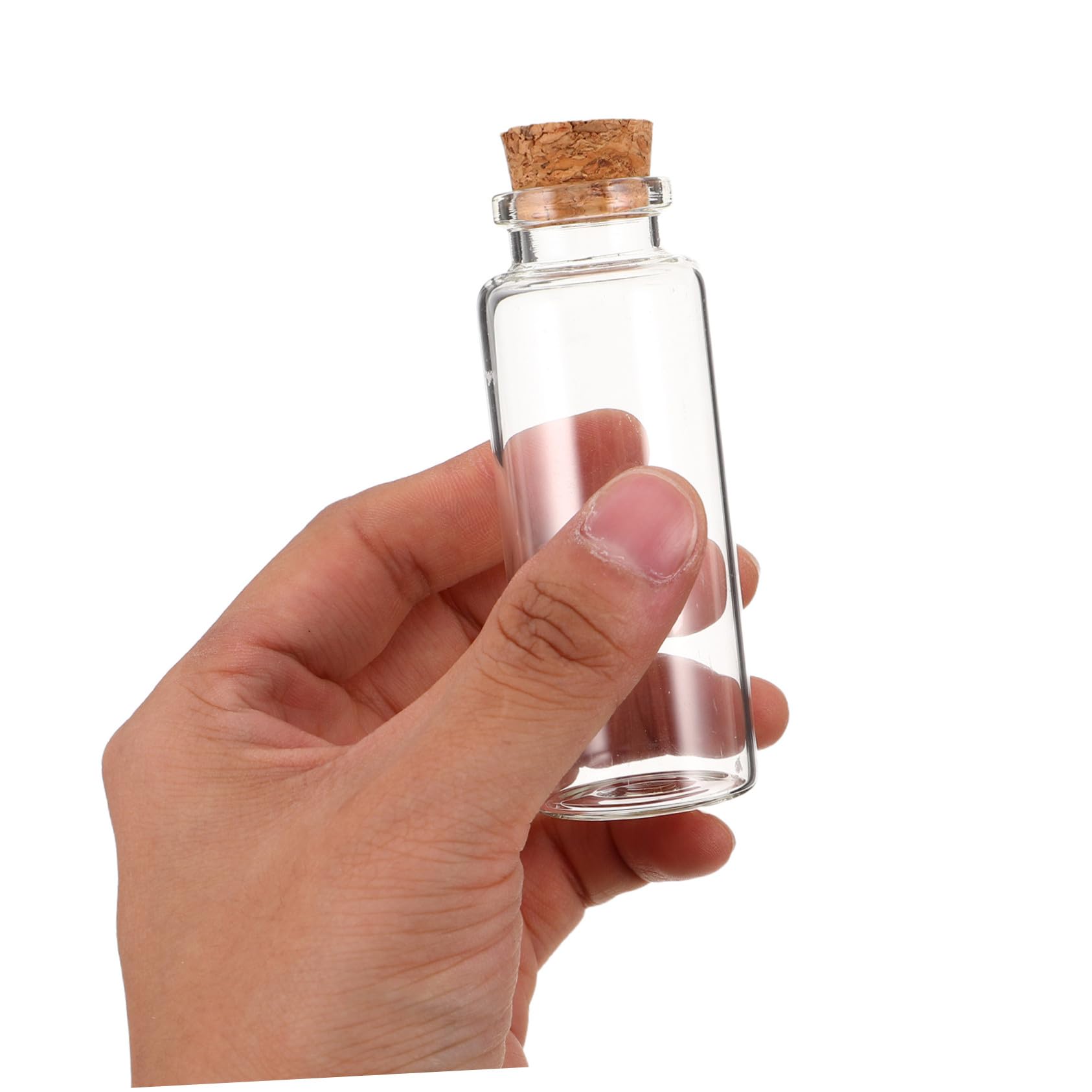 ULTECHNOVO 50 Pièces Flacons Verre Transparent avec Bouchons Liège Souple Ouverture Mini Pots Verres Étanches pour Notes Souhaits et Décorations DIY