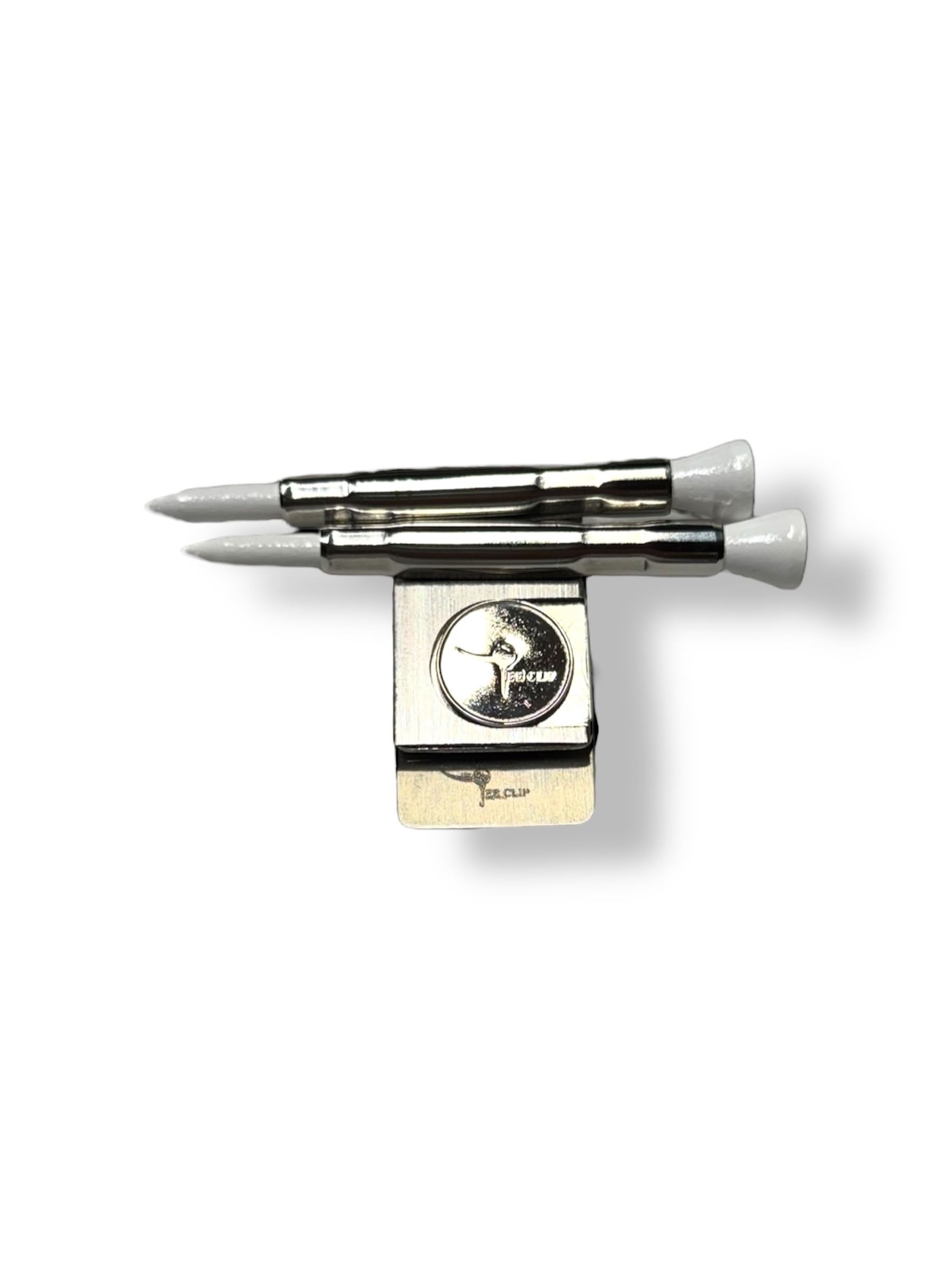 The Tee Clip® Tether™: USA Made | Golf Tee Holder for Belt or Waist| Double Barrels for 2 Tees and 18mm Ball Marker