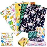 【Material de Alta Calidad】Nuestro Papel de regalo niños hecho de material de primera calidad, tiene sensación de mano suprema y textura. Suficiente espesor de papel y no se romperá fácilmente durante el embalaje.