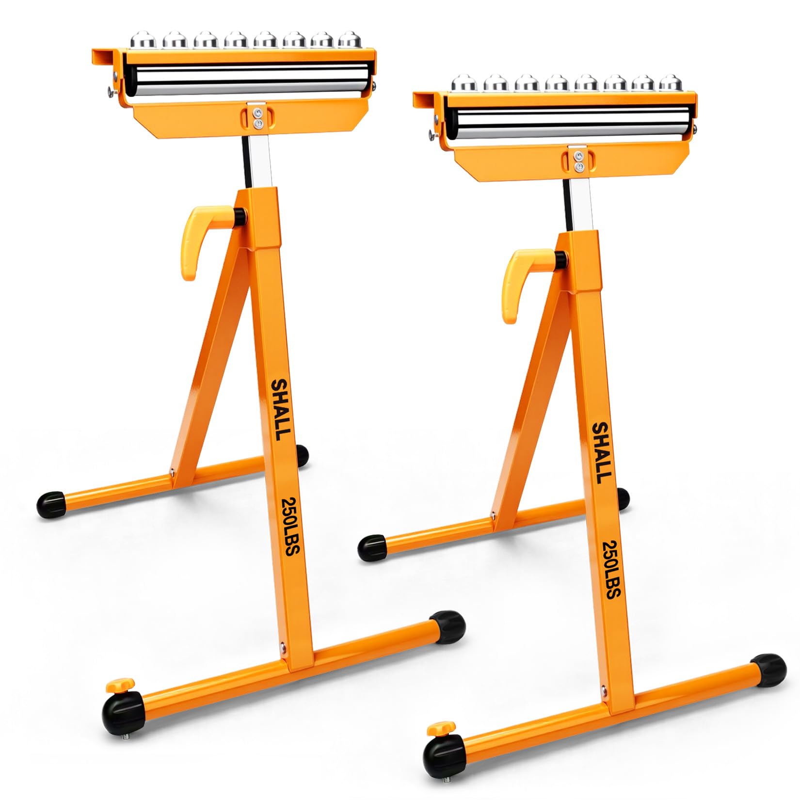 Shall 2er-Set Rollenbock mit 3-in-1 verstellbarem Kopf, höhenverstellbar (70,6–109 cm), bis 113 kg belastbar, ideal für Tischkreissäge, Kappsäge & Holzbearbeitung