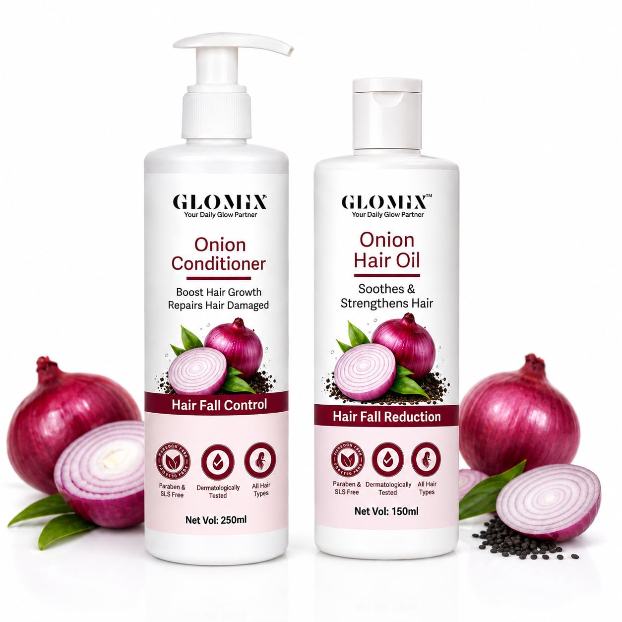 Onion Hair Oil & Conditioner Combo | Hair Oil 150 ml + Conditioner 250 ml | Nourishes Hair | Helps Reduce Hair Fall-image-49