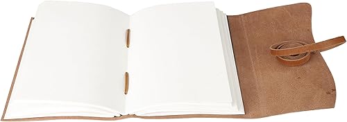 Miniatura 10 de Diario de cuero hecho a mano  Cuaderno de escritura  Bloc de notas diario encuadernado para hombres y mujeres, papel sin forro, tamaño mediano, bloc