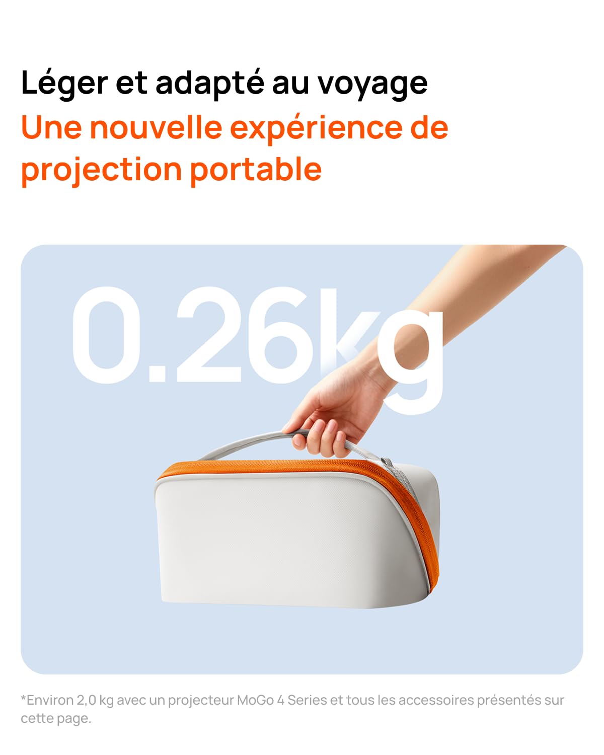 Sac de Transport XGIMI, Sac de Videoprojecteur, Exclusivité Projecteur Série MoGo 4, Étui de Transport de Voyage, Léger et adapté au Voyage, Compartiments organisés, 0.26 kg