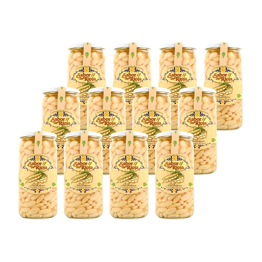 Alubias Blancas Cocidas Sabor De Rioja 660 g. (Pack 12 botes x 660 g.)