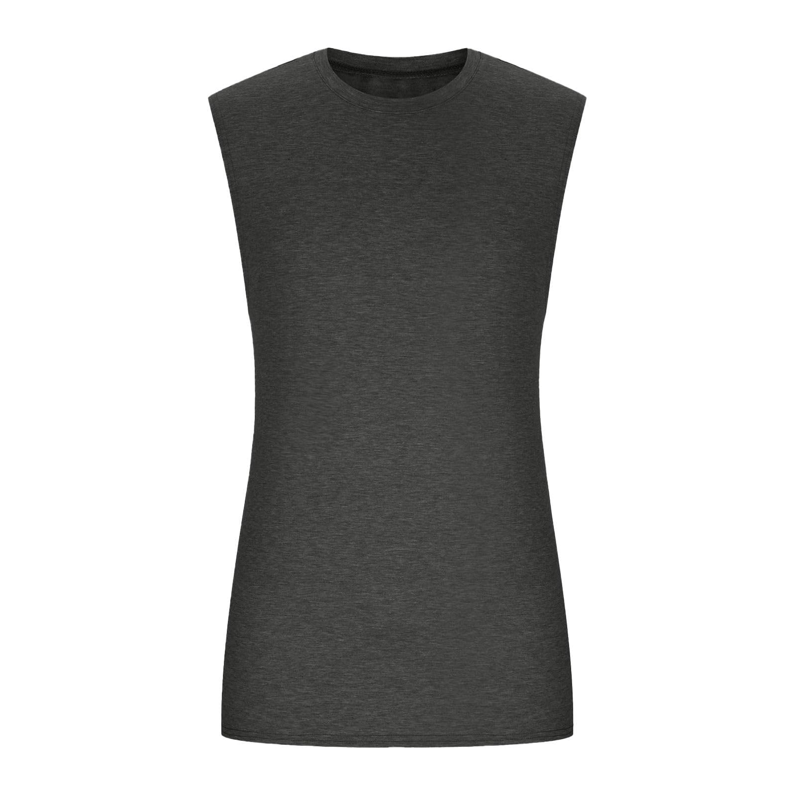 Camiseta sin mangas para hombre, cuello redondo, secado rápido, sin mangas, holgada, cómoda, para gimnasio, entrenamiento, correr, atletismo muscular