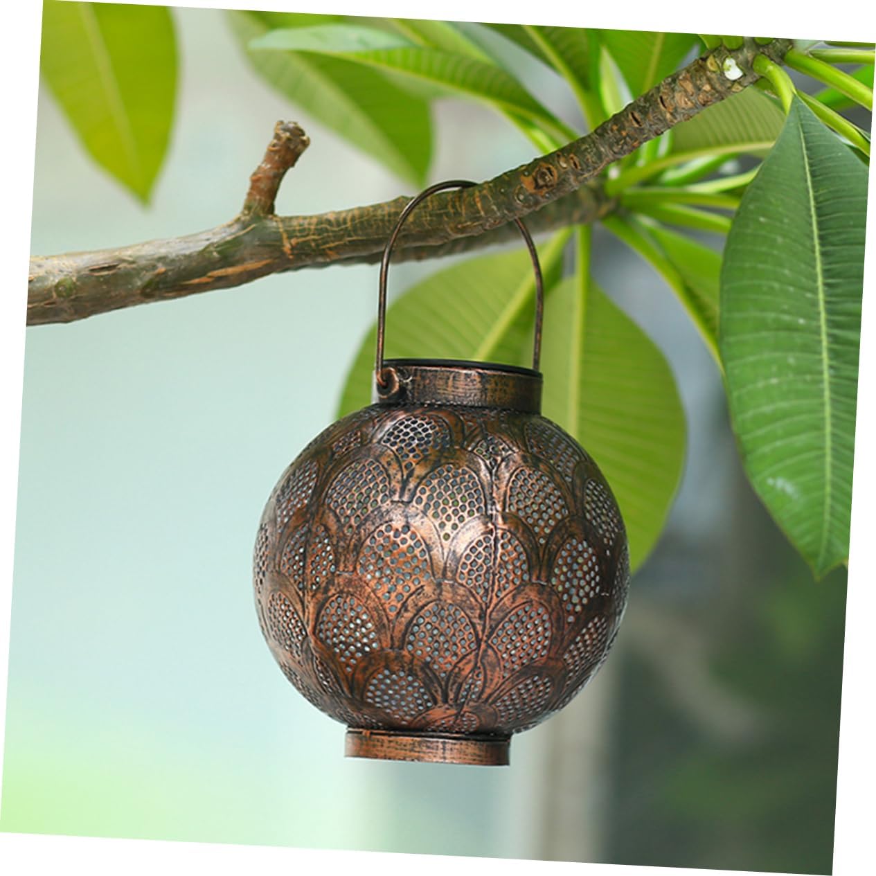 Veemoon 2pcs Solar Lanterns Decorative Led Hanging Lights for Outdoor Garden Courtyard and Patio Vintage Iron Design Solar-Powered Night Illumination Easy to Use and