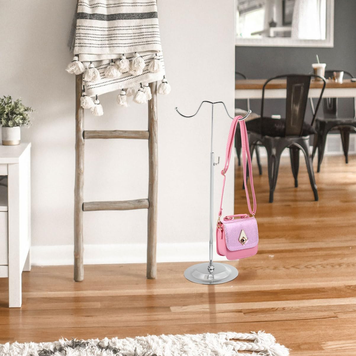 VALICLUD 2piezas Soporte Ajustable De Metal Para Bolsos Expositor Con Doble Colgador Resistente y Seguro Para Mesa Organizador Para Hogar y Tienda