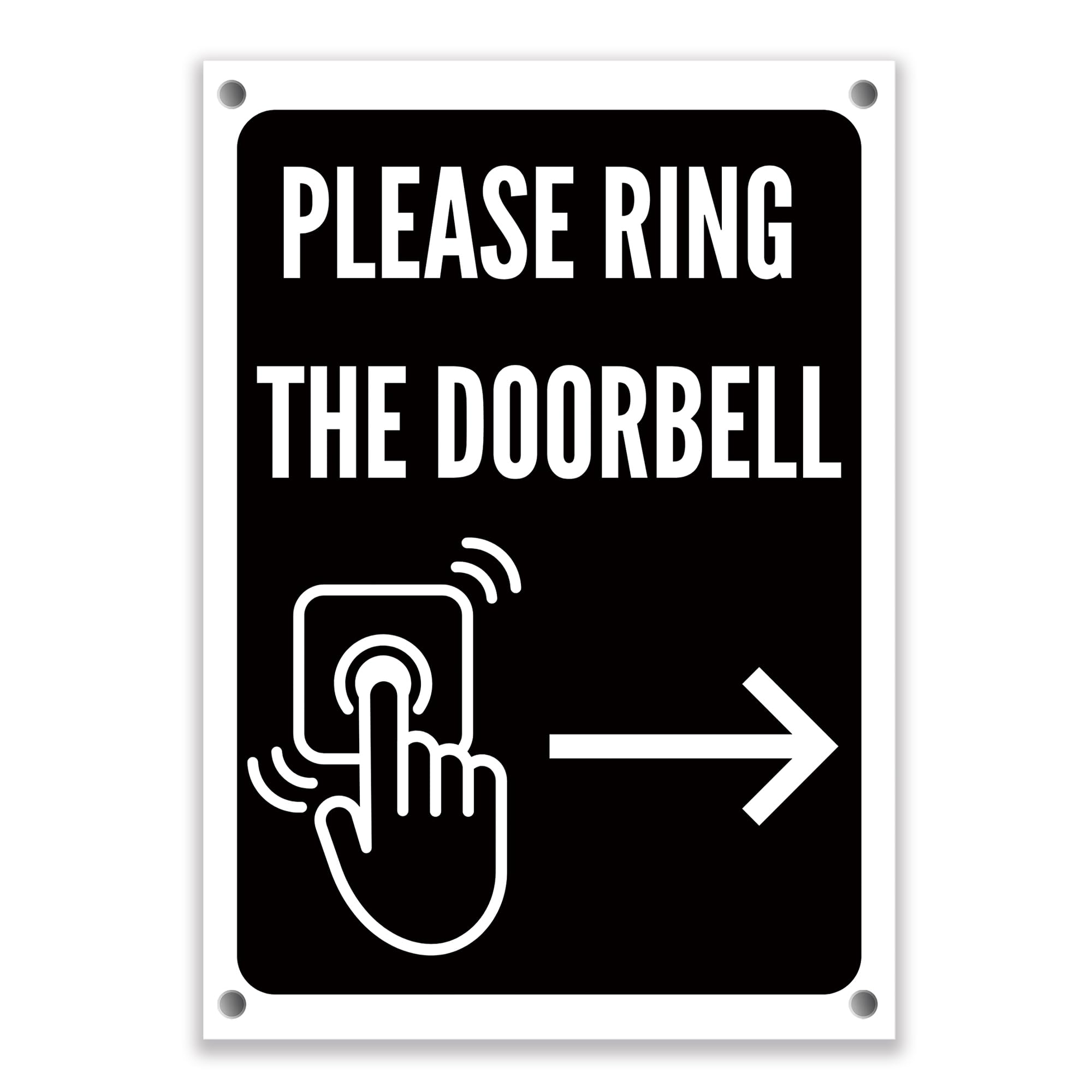 LP Lifestyle Please Ring the Doorbell Sign Right Arrow Durable Weatherproof Rust-Free Waterproof PVC Door Entrance Direction Notice Home Business Sign No.497 (A6 (105mm x 148mm) – Holes)