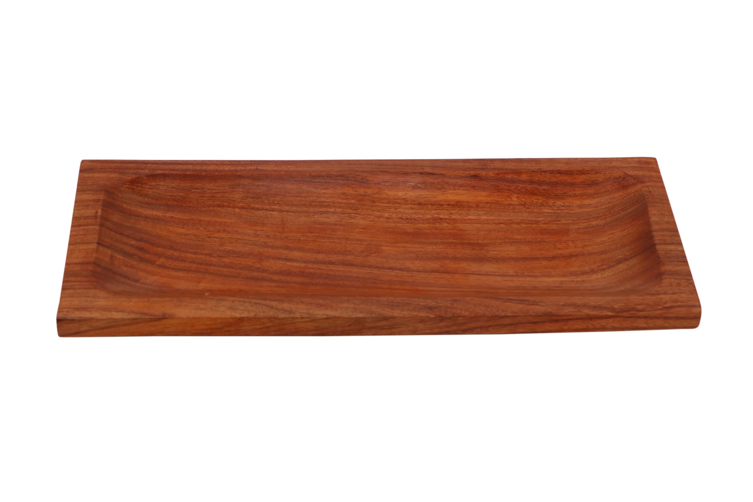 Honest ExportsPremium Wooden Serving Tray 12 x 5 inches - Coffee, Tea, and Glassware Platter