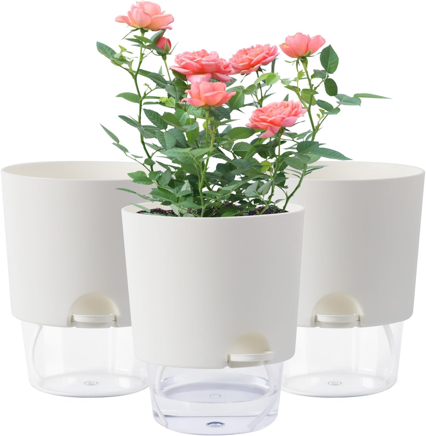 Amazon.com: Oliz 6 Inch Self Watering Planter Pots for Indoor Plants, 3 ...