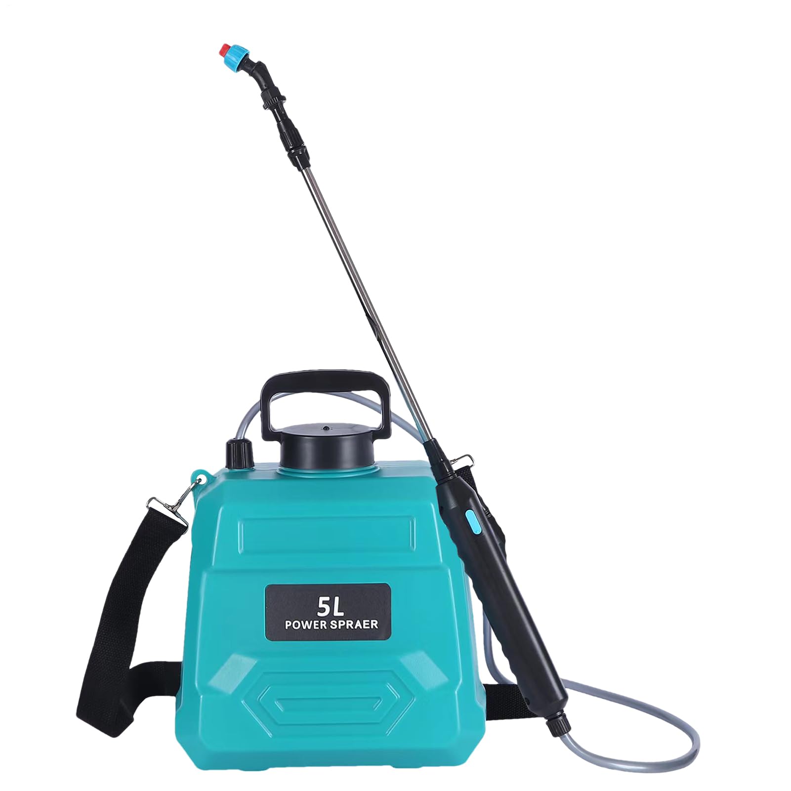 Spruzzatore elettrico da giardino - Spruzzatore portatile per prato | pompa a batteria | Manico ricaricabile USB, capacità serbatoio 5L, 3 pezzi regolabili per, tracolla per piante, cura della