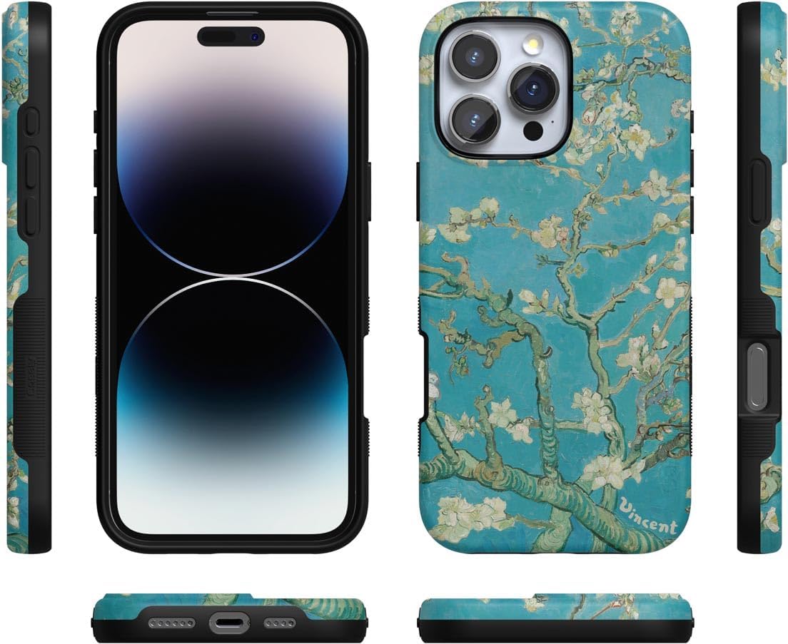 Casely iPhone 16 Pro Case | Van Gogh | Almond Blossom Floral | Bold Protective Design | Compatible with MagSafe