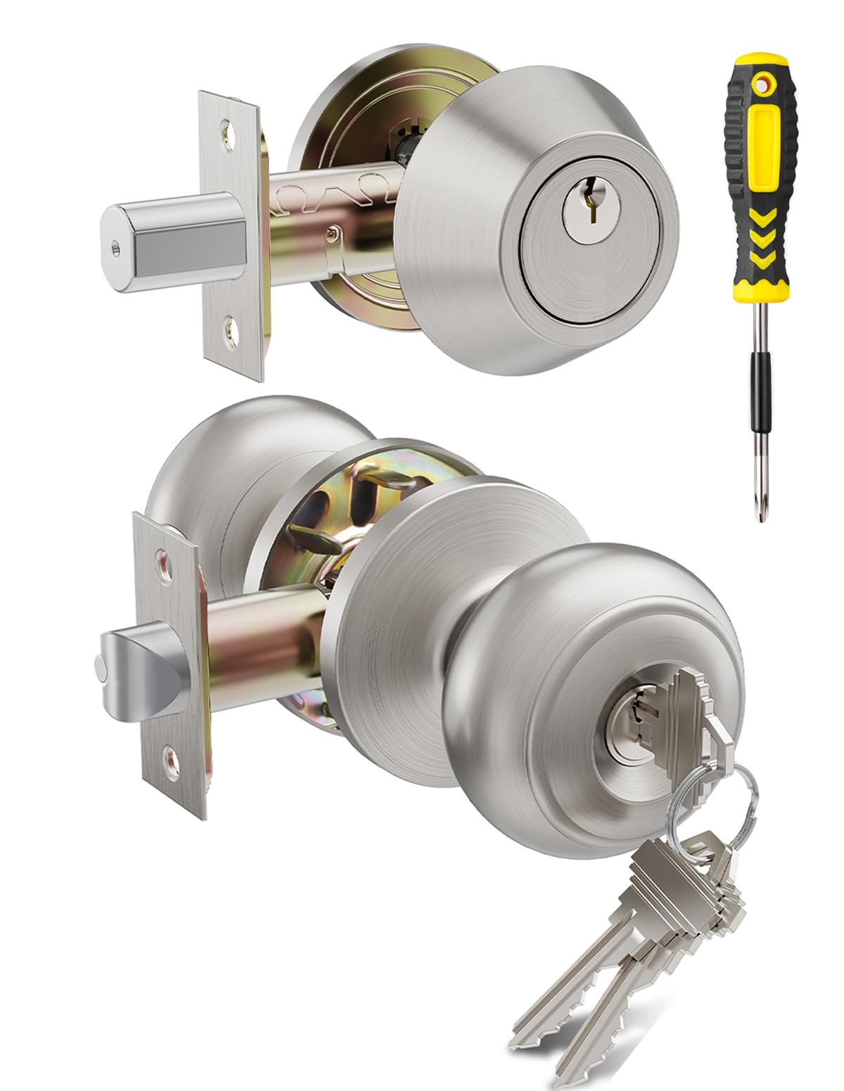 Amazon.co.jp: Lanwandeng ドアノブ すべて鍵付き 同一の