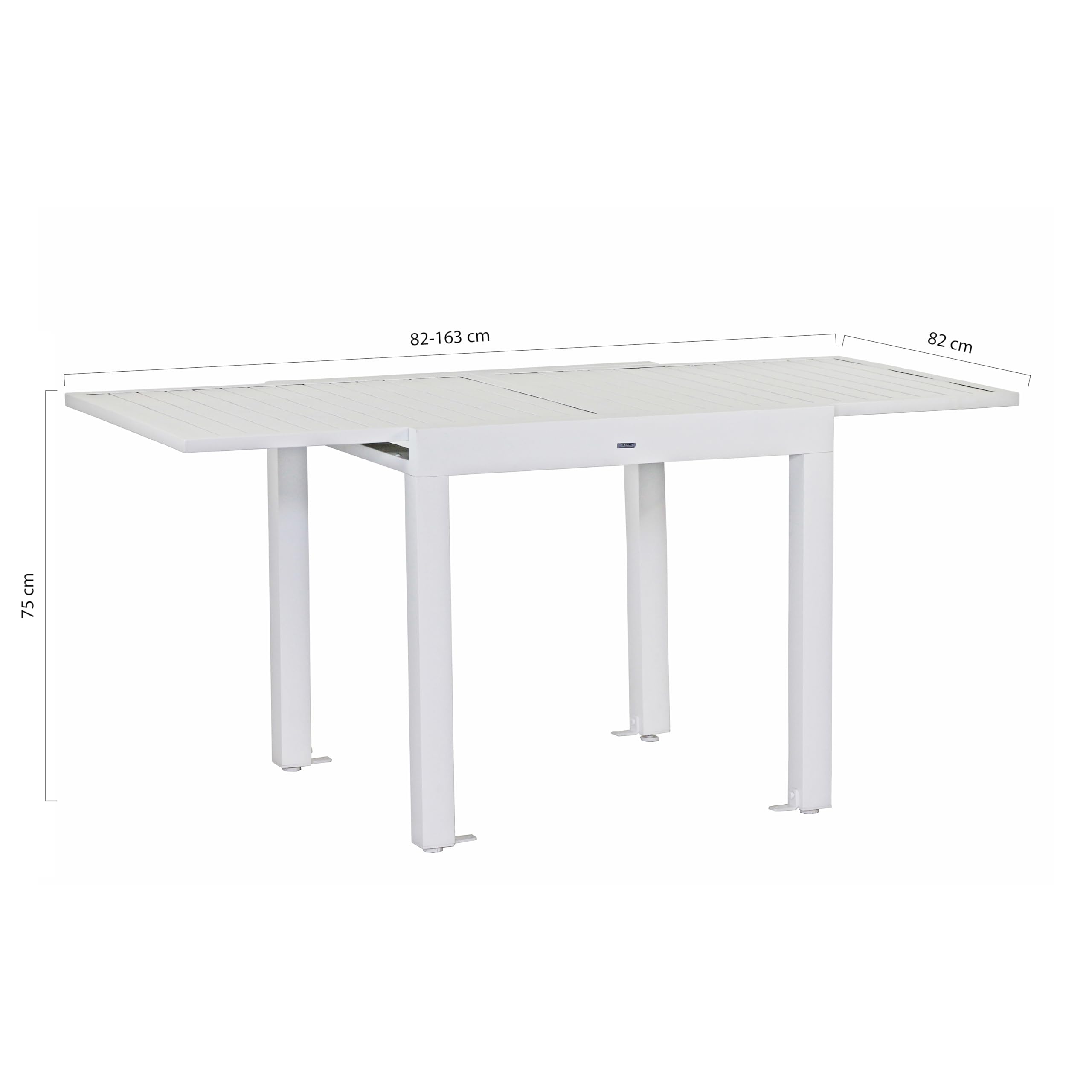 Brigros Estosa - Tavolo da Giardino Allungabile Lipari in Alluminio per Arredo Esterno, Tavolo Consolle, Bianco, 82/163 x 90 x 75 cm