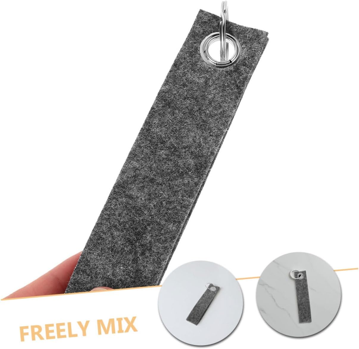 Homoyoyo 100pcs Felt Keychain Blanks for DIY Crafting Creative Blank Key Chains for Personalization Durable Felt Material for Bags and Phone Accessories