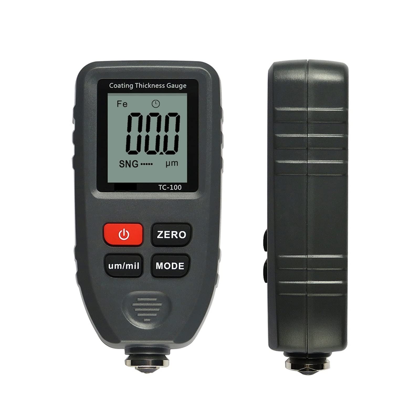 TC100 Automobile Thickness Gauge Car Paint Tester Thickness Coating Meter Ultra-Precise 0.1micron/0-1300(Gris)