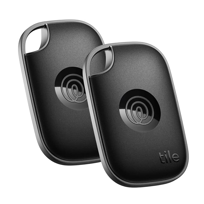 Tile by Life360 Pro Powerful Bluetooth Tracker, Key Finder and Item Locator for Keys Bags, and More. Both iOS and Android Compatible. Phone Finder. 2-Pack (Black)
