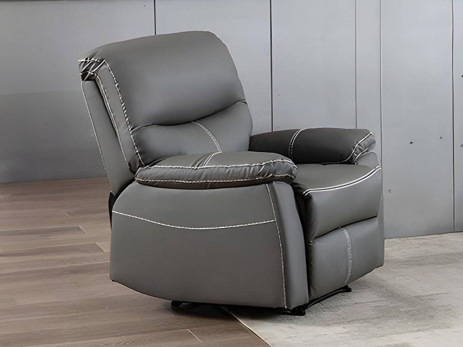 Vente-unique - Fauteuil Relax en Simili Gris Canby