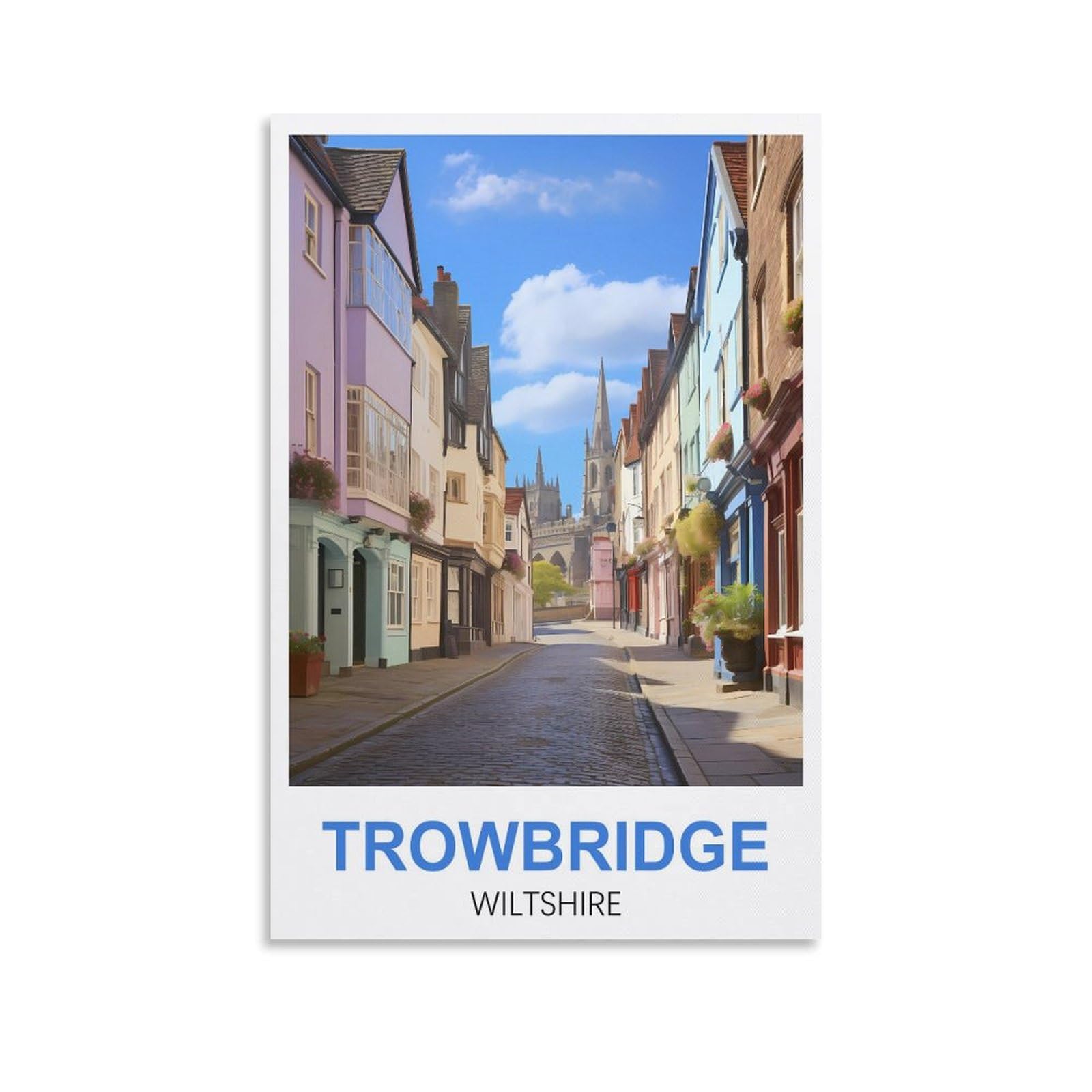 LNHZGNJNH Trowbridge Wiltshire Vintage Travel Posters 12x18inch(30x45cm) Canvas Wall Art Wall Print Painting Decor Living Room Bedroom Decor