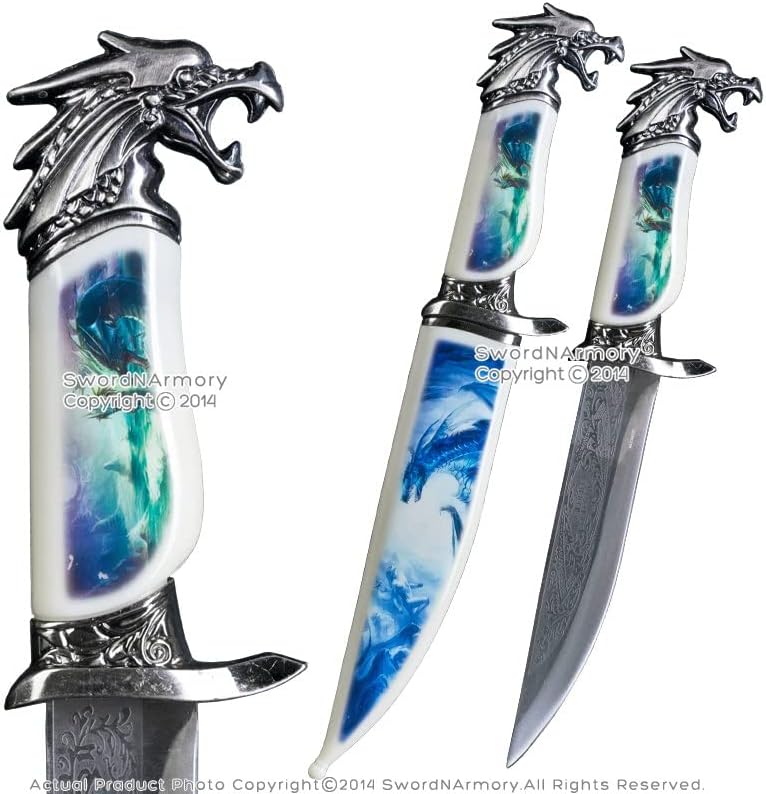 Munetoshi 13.5" Fantasy Fierce Dragon Bowie Gift Knife with Scabbard Souvenir image 2