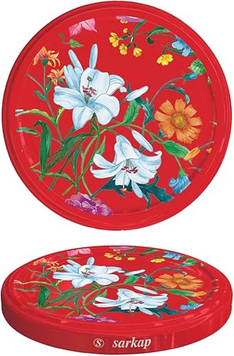 SARKAP Juego de 10 tapas para conservas reutilizables de 3.228 in, ideales para frascos de vidrio, no compatibles con frascos Mason, tapas de boca