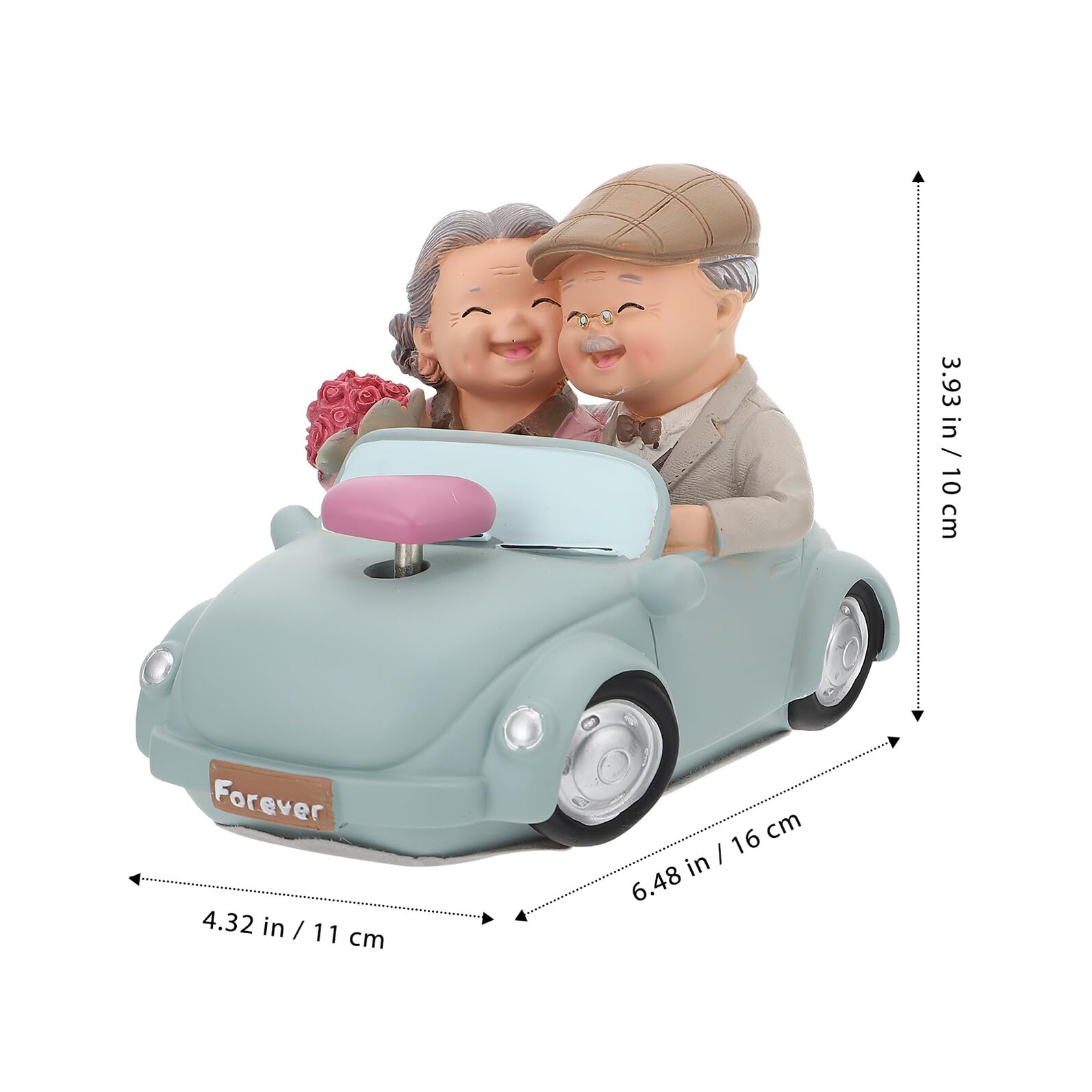 NUOBESTY Ehepaar Figur aus Harz Älteres Paar Dekoration Tischornament Valentinstag Hochzeitstag Geschenk