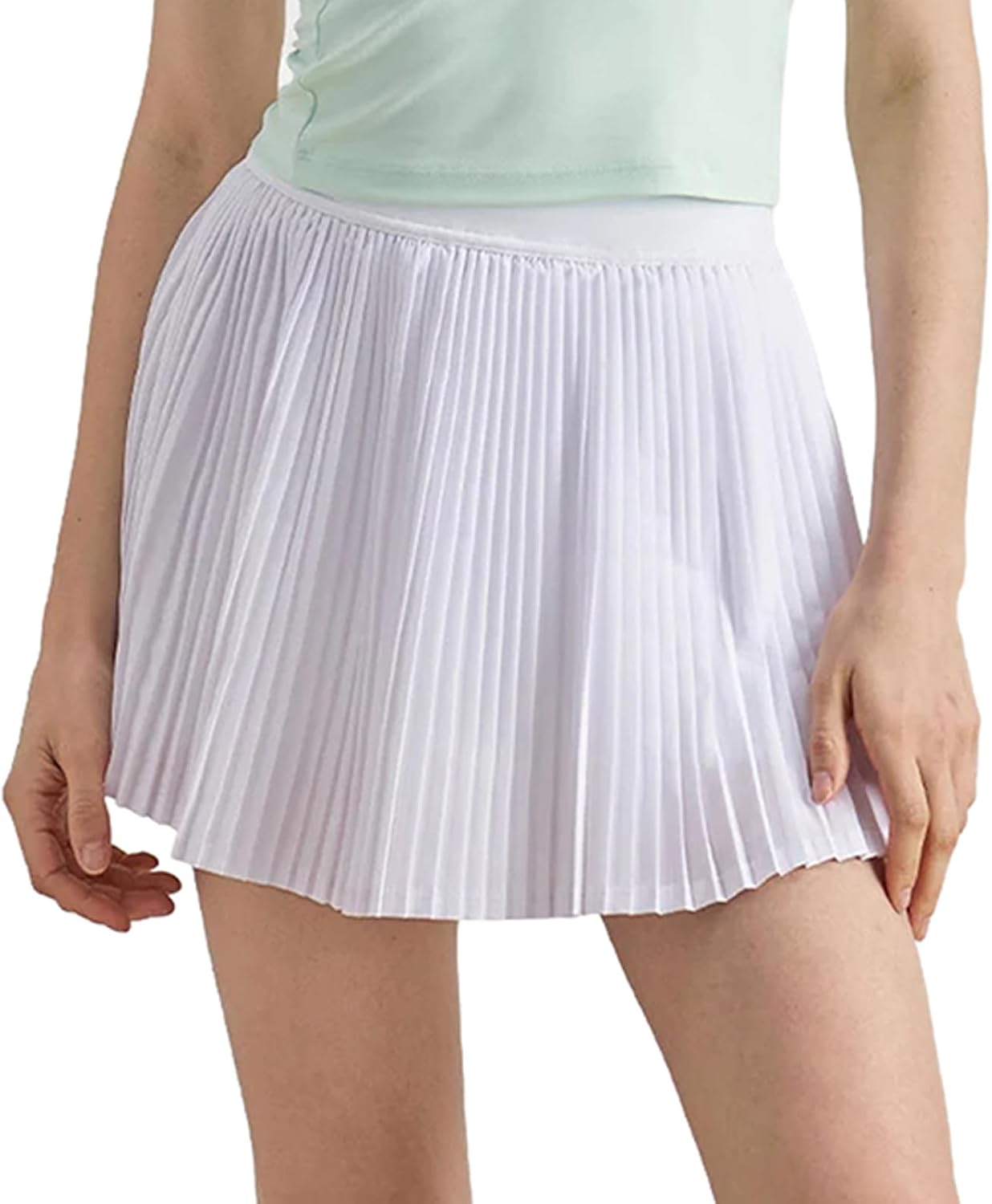 Pleated Tennis Skirt for Women with Pocket Shorts High Waisted Tummy Control Casual Liner A Line Skort