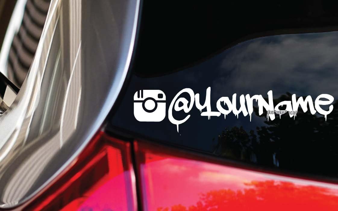 Personalized Social Media 8" car Decal / Sticker _ for Cars Trucks Boats or Any Smooth Surface from Luke Duke Decals