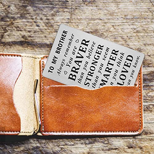 Hyhydhp To My Brother Gifts Wallet Card, Little Brother Inspirational Gifts Graduation Cards From Brother Sister, Birthday Christmas Presents Ideas #TOP3