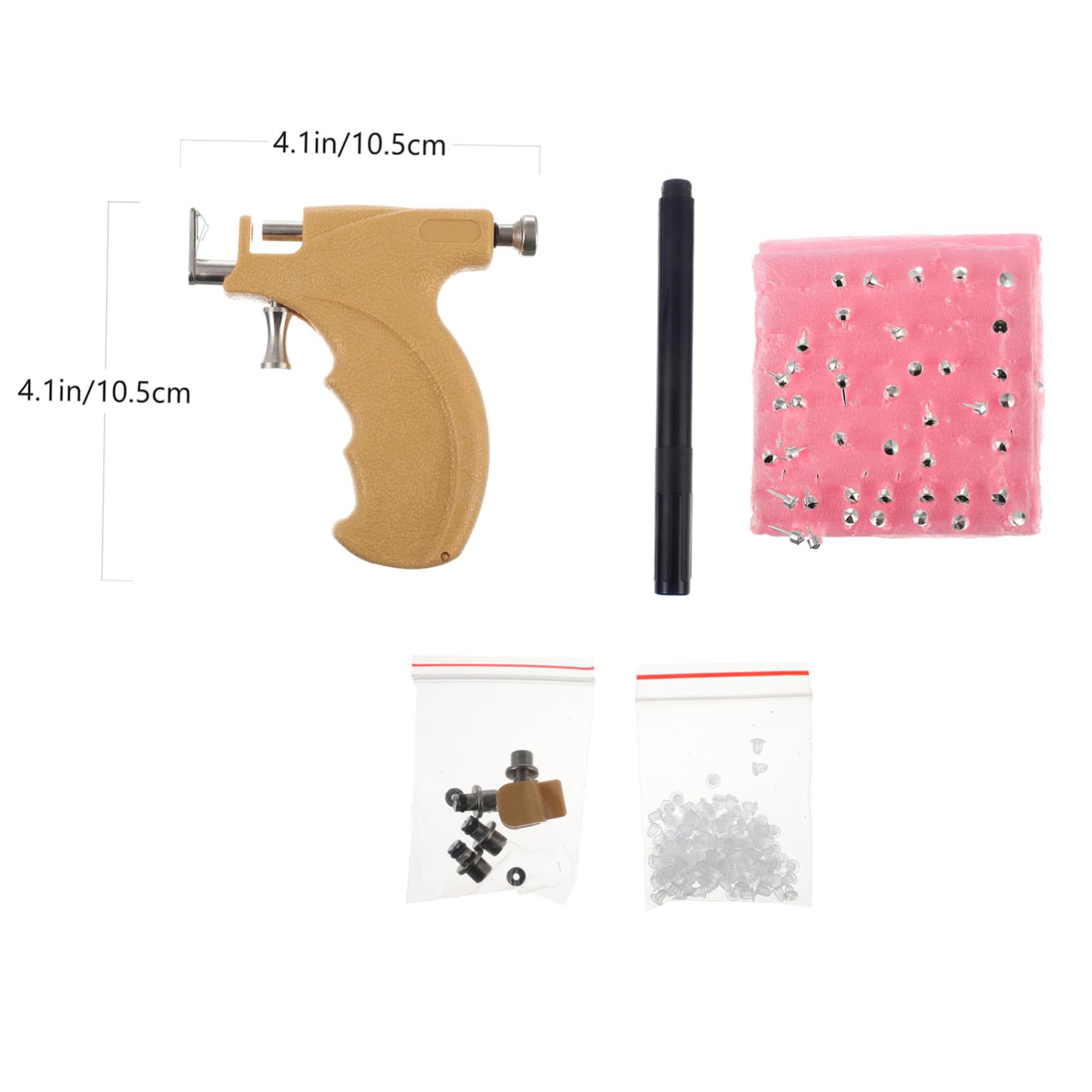 Beavorty Smooth Action Ear Piercing Tool Stainless Steel Ear Piercer Kit Piercing Studs for Quick and Painless Piercing