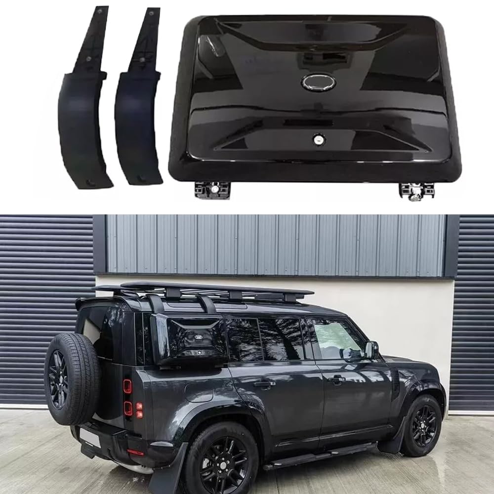 YHELI Glossy Black Side Toolbox Storage Box Exterior Mounted Gear Carrier with Lock Fits for Land Rover Defender 110 90 130 2020 2021 2022 2023 2024