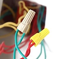 Vista 6 de 100 conectores de tuercas de alambre aladas, amarillo de 22-10 AWG, tapas de alambre de tornillo eléctrico de fácil giro (P11 amarillo)