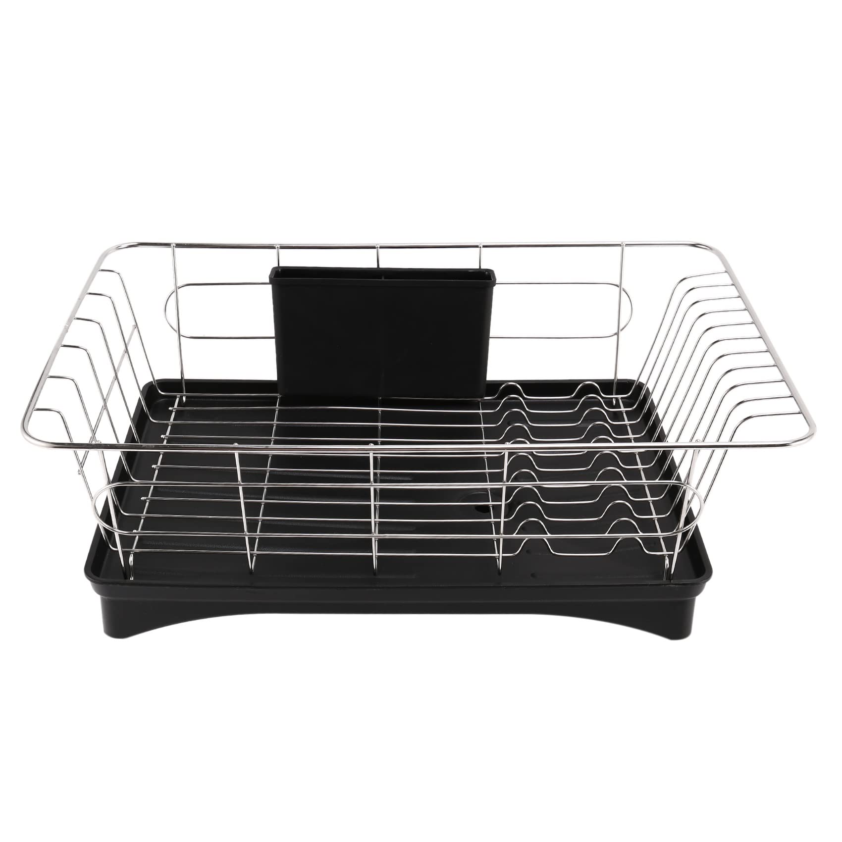 Lodokdre Stainless Steel Drainer Rack Laundry Stand with 3 Piece Set Removable Rustproof Utensils Holde for Kitchen Work Storage Black