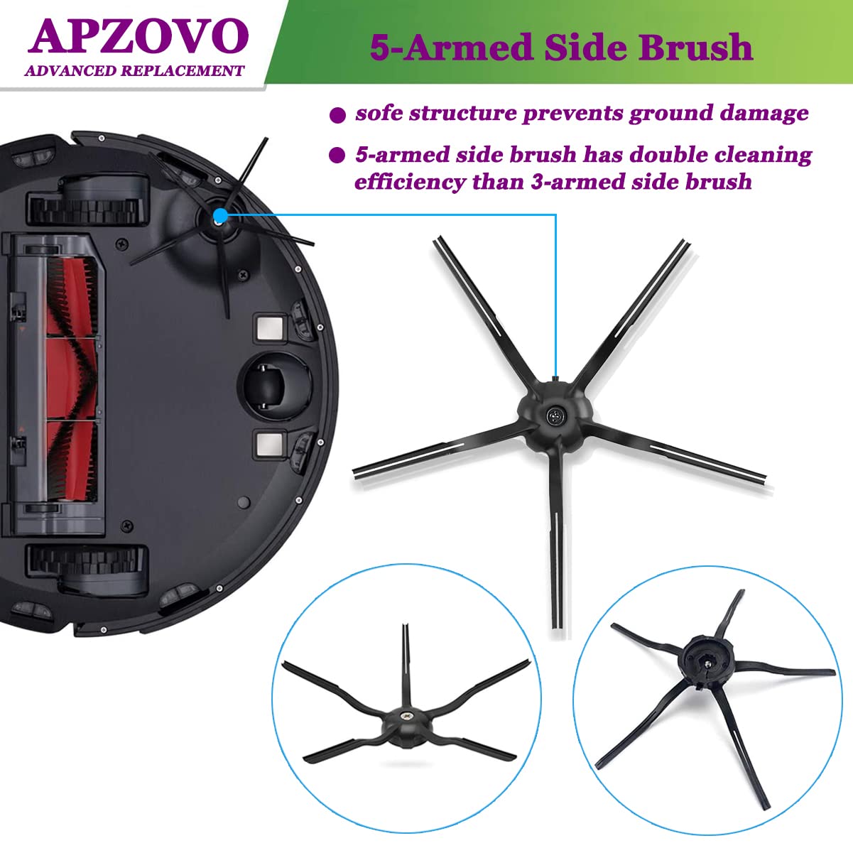 zestaw akcesoriów do Xiaomi Roborock S5 Max S6 Max S6 Pure S6 MaxV S50 S51 S55 S60 S65 S5 S6 odkurzaczy, części zamienne do głównej szczotki Roborock, filtr HEPA, szczotki boczne