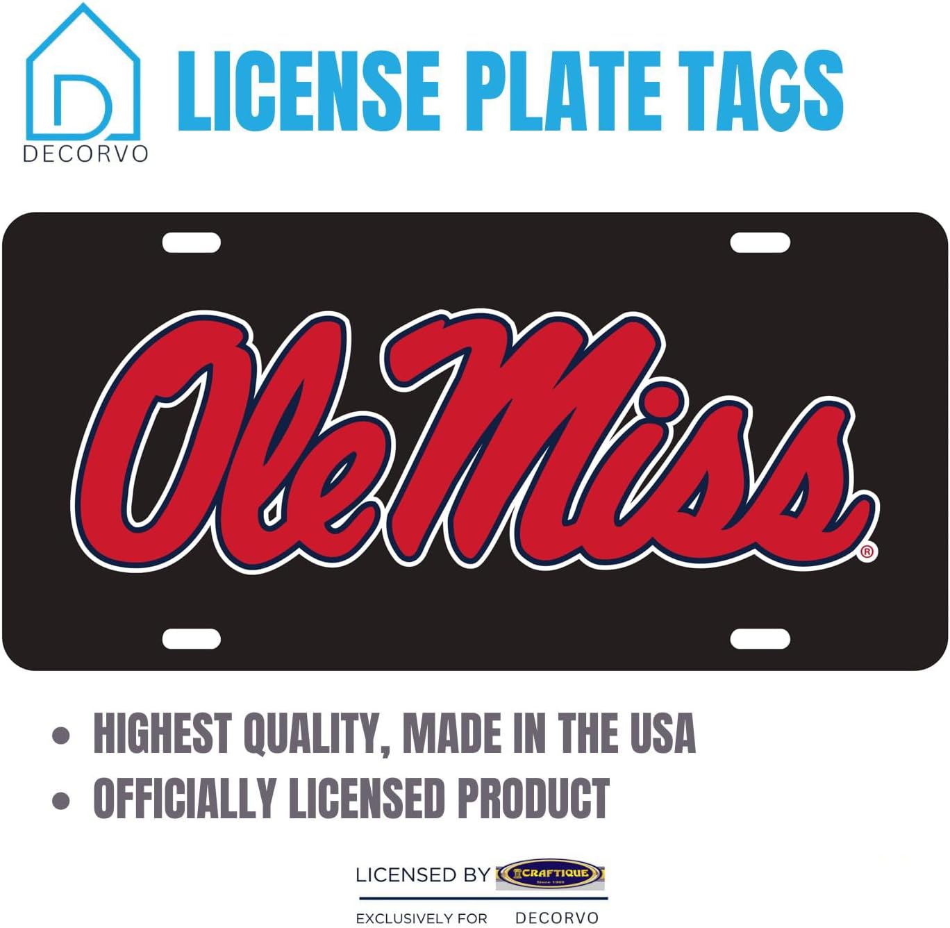 College License Plate Acrylic Tag - Car Truck Accessory (Mississippi) - Image 3