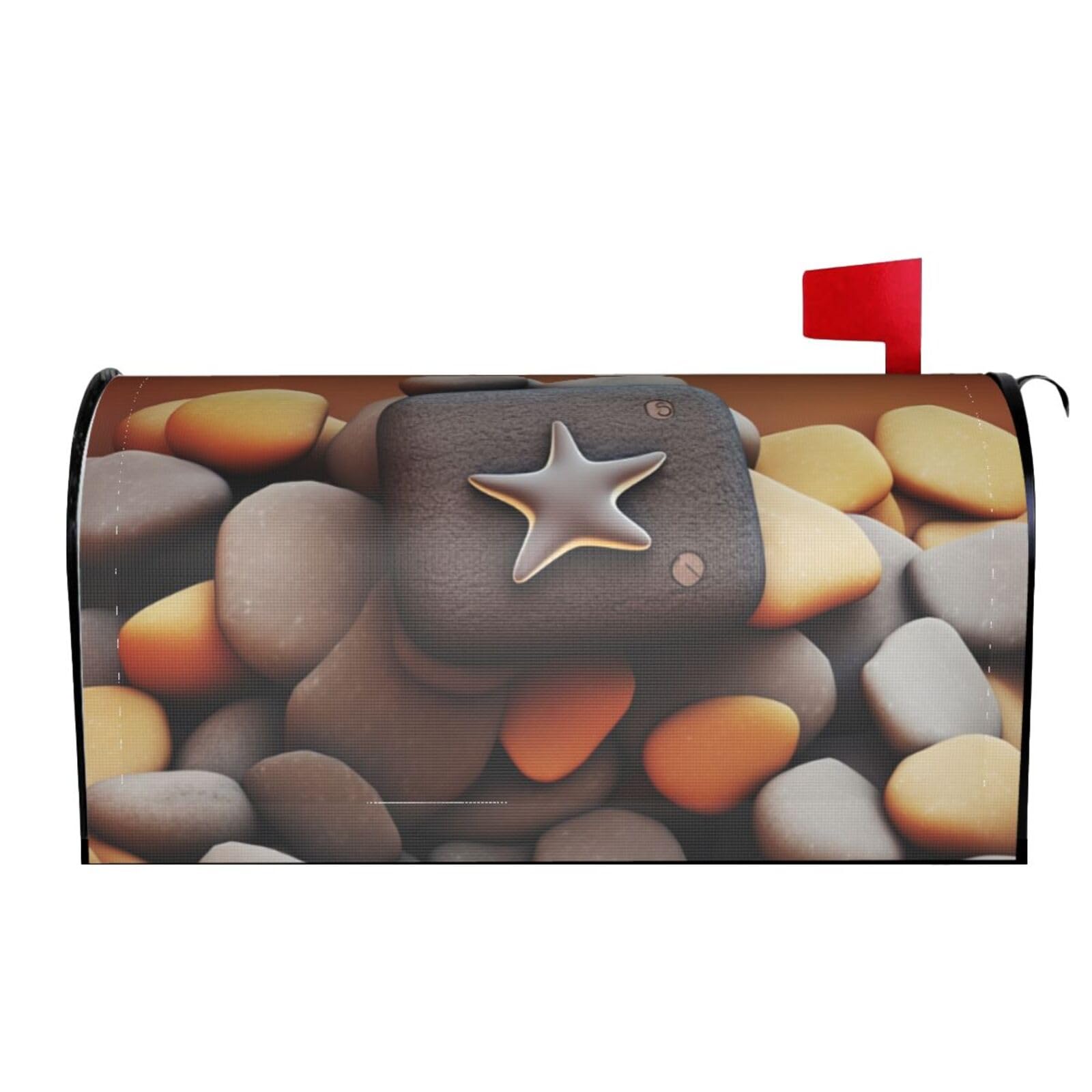 Spring Summer Mailbox Covers Magnetic Letter Post Box Cover Pebble Mailbox Wrap Decoration Mailbox Post Cover for Garden Yard Outside Welcome Decor 21x18 in