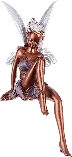 VOSAREA Decoración de Navidad, decoración de Navidad, estatua de hada sentada, estatua de ángel, escultura en miniatura para micro paisaje, patio,