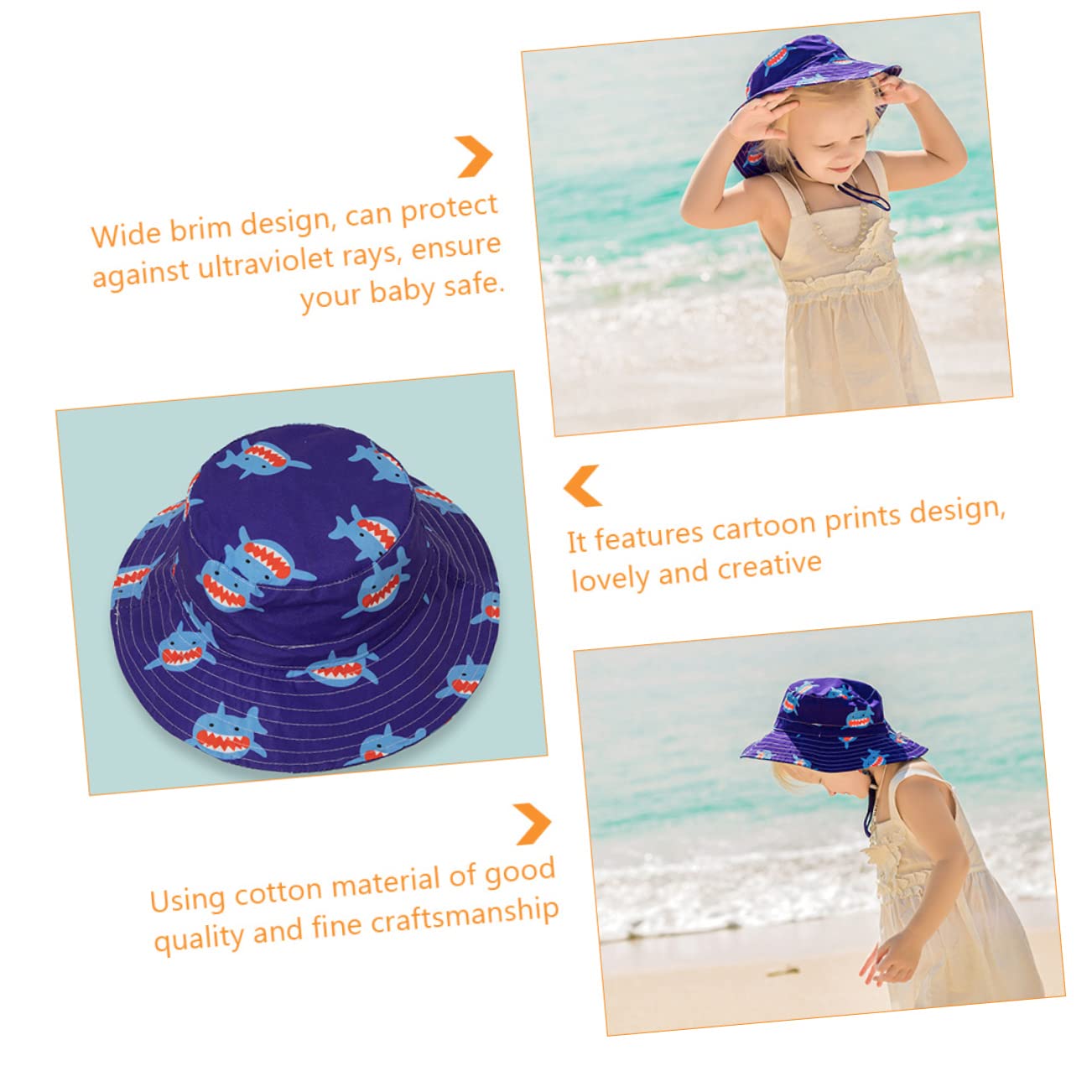 YSJNHX Sombrero de protección solar para dibujos animados con estampado de animales, gorra de pescador con correa para la barbilla, cómodos y transpirables, sombreros de verano para niños y protección