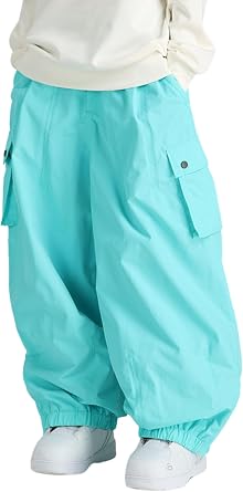 Mens Baggy Cargo Snow Pants Warm Insulation Ski Pant Snowboard Outdoor Hiking