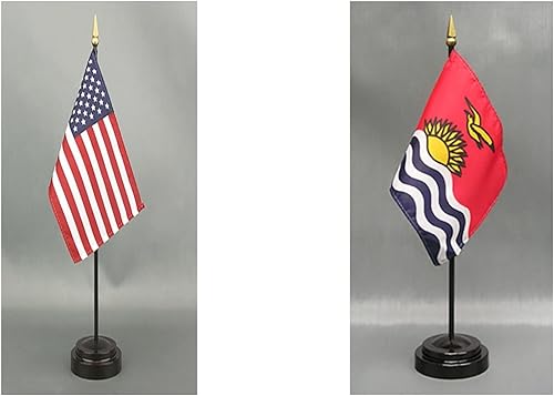 Miniatura 121 de Juego de banderas de escritorio de Afganistán, hecho en Estados Unidos, de rayón de 4 x 6 pulgadas, escritorio de oficina y pequeñas banderas
